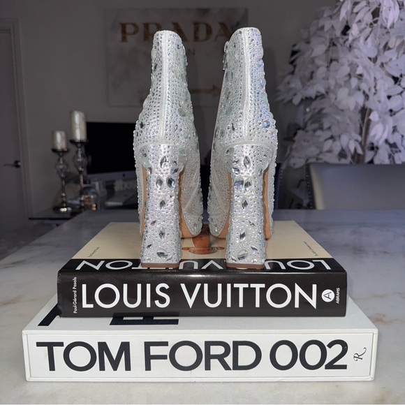 New Jessica Simpson JS Dolly Silver Shimmer Sand Rhinestone Boot Womens 10 - Picture 5 of 13